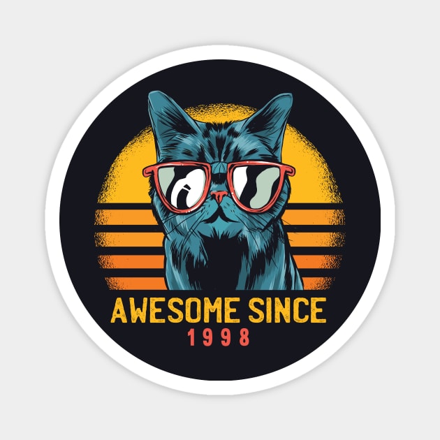 Retro Cool Cat Awesome Since 1998 // Awesome Cattitude Cat Lover Magnet by Now Boarding